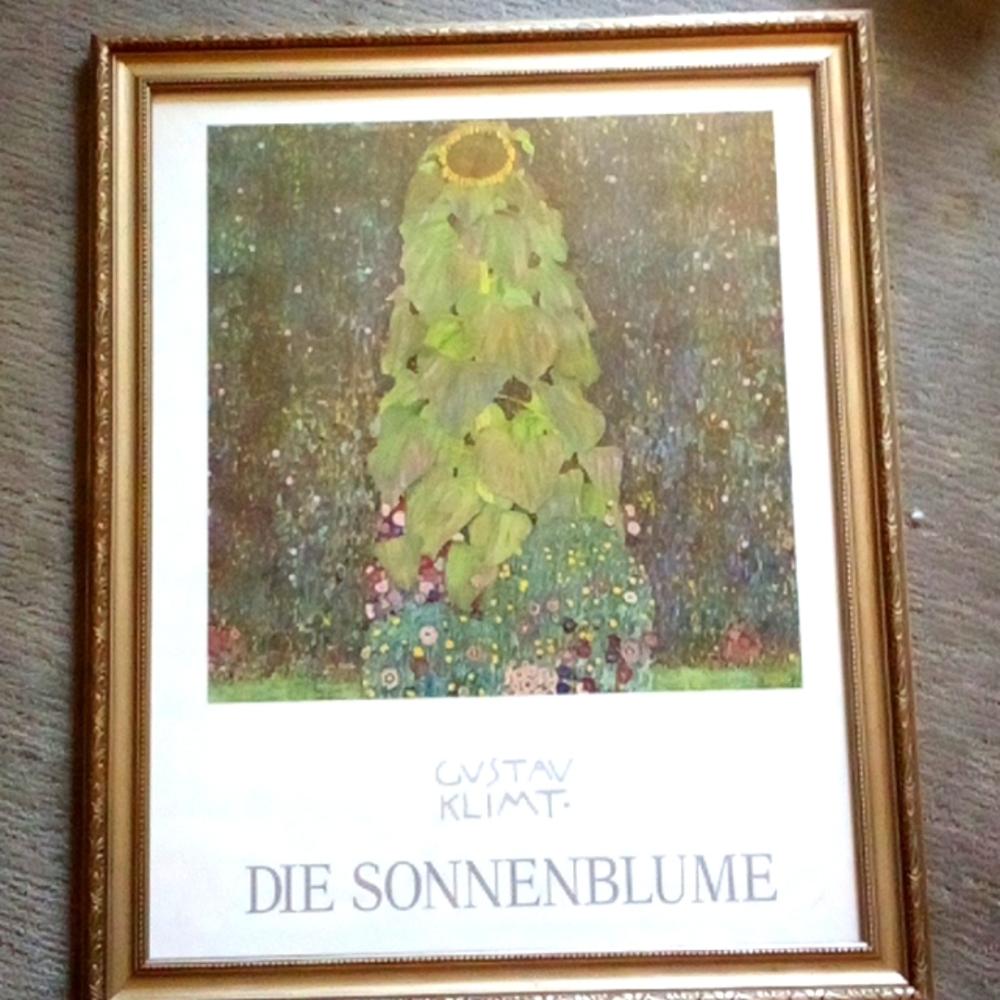 Gustav Klimt Die sonnenblume -  Sunflower Framed Print 36" X 24"
